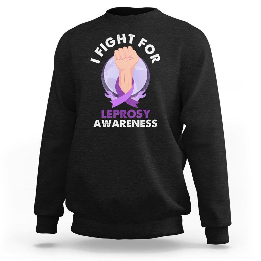 Leprosy Awareness Sweatshirt I Fight For Leprosy Awareness TS02 Black Printyourwear