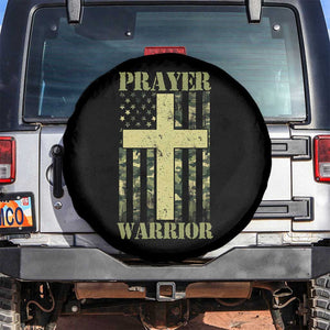 Christian Patriotic Spare Tire Cover Prayer Warrior Camo American Flag Bible Verse Faith Jesus TS02 No hole Black Print Your Wear