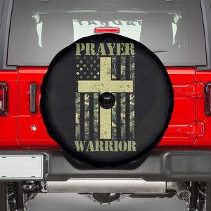 Christian Patriotic Spare Tire Cover Prayer Warrior Camo American Flag Bible Verse Faith Jesus TS02 Black Print Your Wear