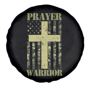 Christian Patriotic Spare Tire Cover Prayer Warrior Camo American Flag Bible Verse Faith Jesus TS02 Print Your Wear