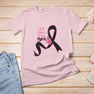 Breast Cancer Awareness For Women Her Fight Is My Fight Pink Ribbon Boxing Gloves TS02 Light Pink Printyourwear