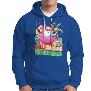 Mele Kalikimaka Tropical Hawaiian Christmas in Hawaii Beach Santa Hoodie TS02 Royal Blue Printyourwear