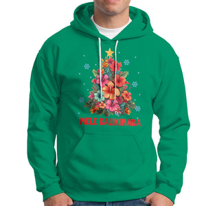 Tropical Hawaiian Hibiscus Christmas Tree Mele Kalikimaka Hoodie TS02 Irish Green Printyourwear