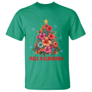 Tropical Hawaiian Hibiscus Christmas Tree Mele Kalikimaka T Shirt TS02 Irish Green Printyourwear