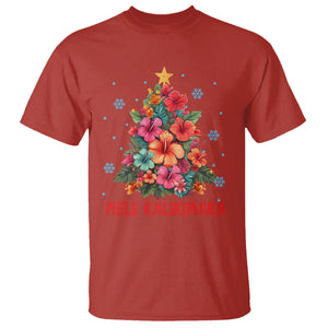 Tropical Hawaiian Hibiscus Christmas Tree Mele Kalikimaka T Shirt TS02 Red Printyourwear