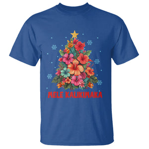 Tropical Hawaiian Hibiscus Christmas Tree Mele Kalikimaka T Shirt TS02 Royal Blue Printyourwear