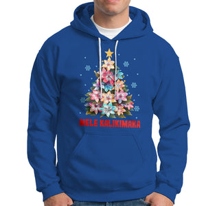 Tropical Hawaiian Plumeria Christmas Tree Mele Kalikimaka Hoodie TS02 Royal Blue Printyourwear