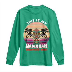 Christmas in Hawaii Long Sleeve Shirt This Is My Hawaiian Tiki Retro Tropical Vibe TS02 Irish Green Print Your Wear