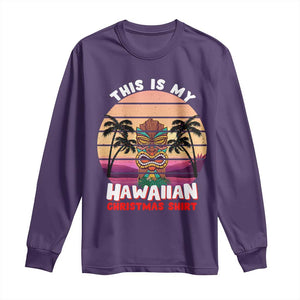 Christmas in Hawaii Long Sleeve Shirt This Is My Hawaiian Tiki Retro Tropical Vibe TS02 Purple Print Your Wear