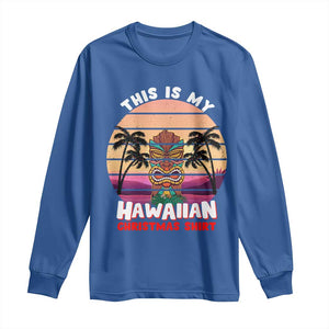 Christmas in Hawaii Long Sleeve Shirt This Is My Hawaiian Tiki Retro Tropical Vibe TS02 Royal Blue Print Your Wear