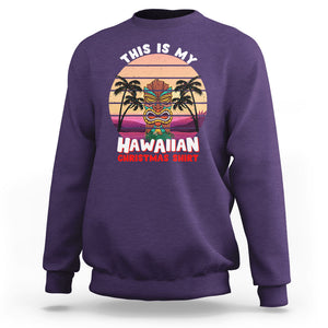 This Is My Hawaiian Christmas Shirt Retro Tropical Xmas Hawaii Tiki Sweatshirt TS02 Purple Printyourwear