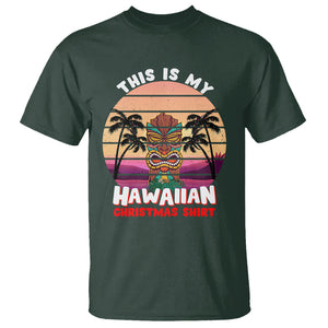 This Is My Hawaiian Christmas Shirt Retro Tropical Xmas Hawaii Tiki T Shirt TS02 Dark Forest Green Printyourwear