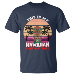 This Is My Hawaiian Christmas Shirt Retro Tropical Xmas Hawaii Tiki T Shirt TS02 Navy Printyourwear