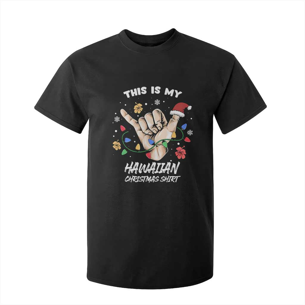 Christmas in Hawaii T Shirt For Kid This Is My Hawaiian Shaka Tropical Vibe TS02 Black Print Your Wear