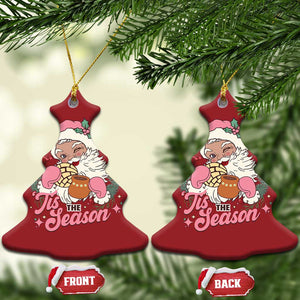 Retro Pink Santa Christmas Ornament Tis The Season Feliz Navidad Latin America Mexican Christmas TS02 Christmas Tree Red Print Your Wear