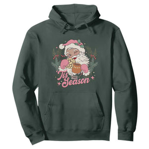 Retro Pink Santa Hoodie Tis The Season Feliz Navidad Latin America Mexican Christmas TS02 Dark Forest Green Print Your Wear