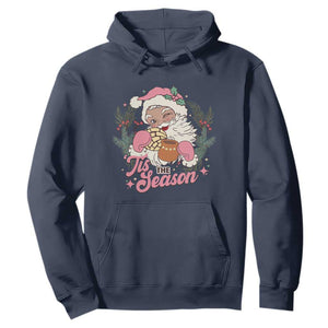 Retro Pink Santa Hoodie Tis The Season Feliz Navidad Latin America Mexican Christmas TS02 Navy Print Your Wear