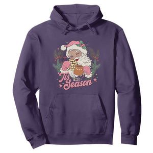 Retro Pink Santa Hoodie Tis The Season Feliz Navidad Latin America Mexican Christmas TS02 Purple Print Your Wear