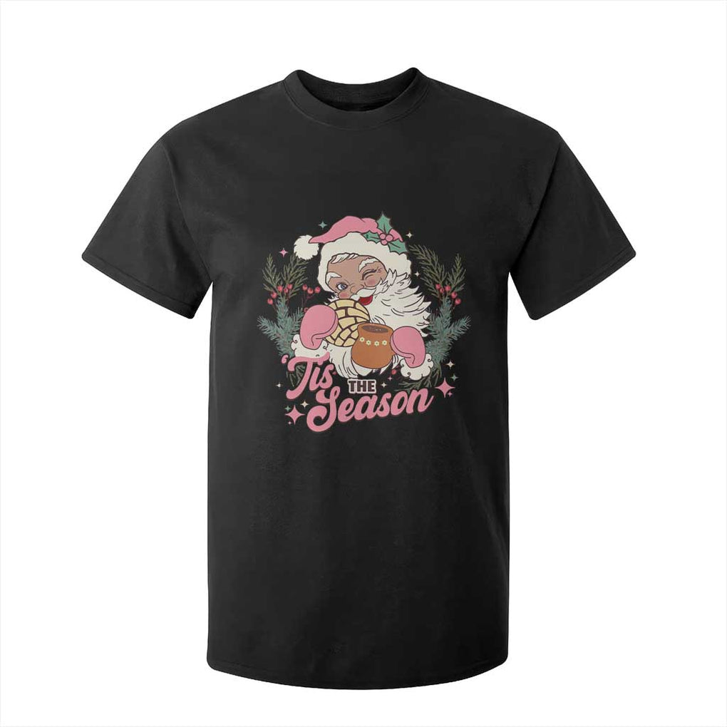 Retro Pink Santa T Shirt For Kid Tis The Season Feliz Navidad Latin America Mexican Christmas TS02 Black Print Your Wear