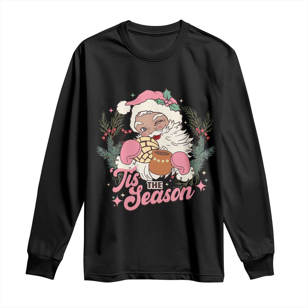 Retro Pink Santa Long Sleeve Shirt Tis The Season Feliz Navidad Latin America Mexican Christmas TS02 Black Print Your Wear