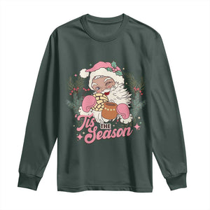 Retro Pink Santa Long Sleeve Shirt Tis The Season Feliz Navidad Latin America Mexican Christmas TS02 Dark Forest Green Print Your Wear