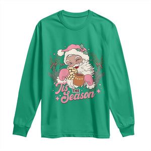 Retro Pink Santa Long Sleeve Shirt Tis The Season Feliz Navidad Latin America Mexican Christmas TS02 Irish Green Print Your Wear