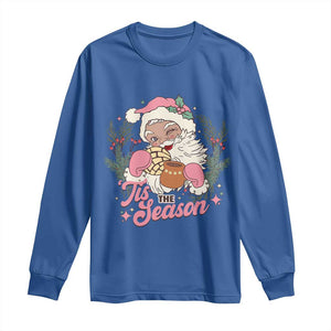 Retro Pink Santa Long Sleeve Shirt Tis The Season Feliz Navidad Latin America Mexican Christmas TS02 Royal Blue Print Your Wear