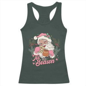 Retro Pink Santa Racerback Tank Top Tis The Season Feliz Navidad Latin America Mexican Christmas TS02 Dark Forest Green Print Your Wear