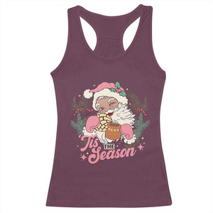 Retro Pink Santa Racerback Tank Top Tis The Season Feliz Navidad Latin America Mexican Christmas TS02 Maroon Print Your Wear