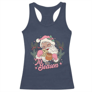 Retro Pink Santa Racerback Tank Top Tis The Season Feliz Navidad Latin America Mexican Christmas TS02 Navy Print Your Wear