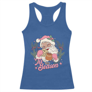 Retro Pink Santa Racerback Tank Top Tis The Season Feliz Navidad Latin America Mexican Christmas TS02 Royal Blue Print Your Wear