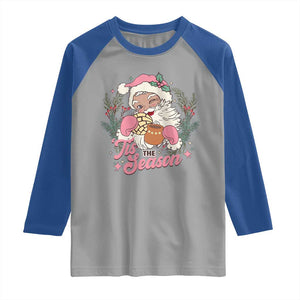 Retro Pink Santa Raglan Shirt Tis The Season Feliz Navidad Latin America Mexican Christmas TS02 Sport Gray Royal Print Your Wear