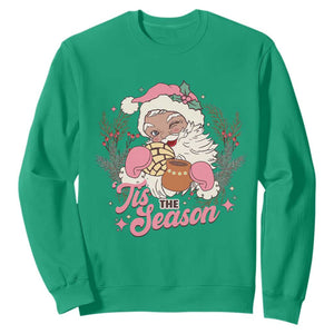 Retro Pink Santa Sweatshirt Tis The Season Feliz Navidad Latin America Mexican Christmas TS02 Irish Green Print Your Wear