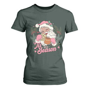 Retro Pink Santa T Shirt For Women Tis The Season Feliz Navidad Latin America Mexican Christmas TS02 Dark Forest Green Print Your Wear