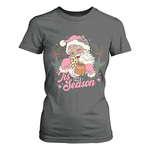 Retro Pink Santa T Shirt For Women Tis The Season Feliz Navidad Latin America Mexican Christmas TS02 Dark Heather Print Your Wear