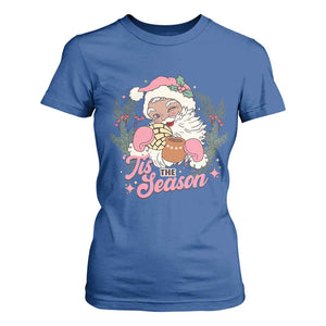 Retro Pink Santa T Shirt For Women Tis The Season Feliz Navidad Latin America Mexican Christmas TS02 Royal Blue Print Your Wear