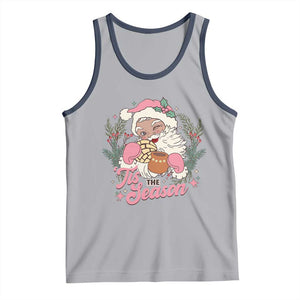 Retro Pink Santa Tank Top Tis The Season Feliz Navidad Latin America Mexican Christmas TS02 Athletic Heather Navy Print Your Wear