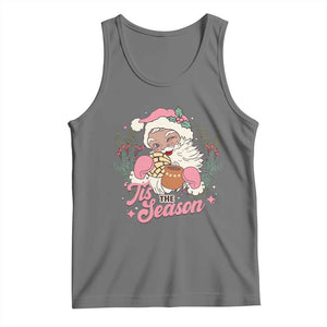 Retro Pink Santa Tank Top Tis The Season Feliz Navidad Latin America Mexican Christmas TS02 Black Heather Print Your Wear