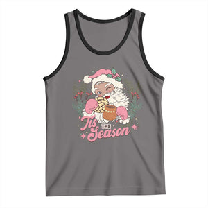 Retro Pink Santa Tank Top Tis The Season Feliz Navidad Latin America Mexican Christmas TS02 Deep Heather Black Print Your Wear