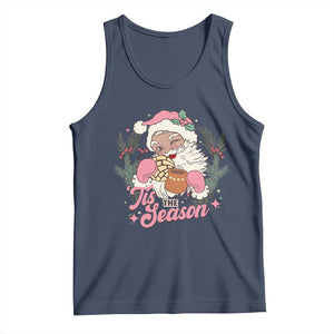 Retro Pink Santa Tank Top Tis The Season Feliz Navidad Latin America Mexican Christmas TS02 Navy Print Your Wear