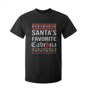 Funny Mexican Ugly Christmas T Shirt For Kid Santa's Favorite Cabrona Xmas Party Gift TS02 Black Print Your Wear