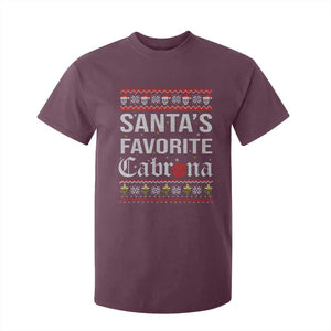 Funny Mexican Ugly Christmas T Shirt For Kid Santa's Favorite Cabrona Xmas Party Gift TS02 Maroon Print Your Wear