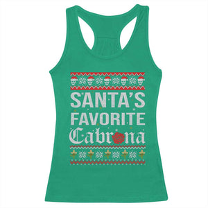 Funny Mexican Ugly Christmas Racerback Tank Top Santa's Favorite Cabrona Xmas Party Gift TS02 Irish Green Print Your Wear