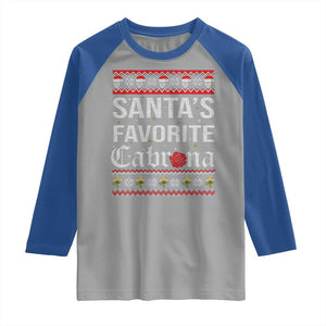 Funny Mexican Ugly Christmas Raglan Shirt Santa's Favorite Cabrona Xmas Party Gift TS02 Sport Gray Royal Print Your Wear