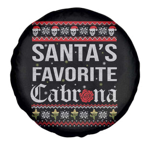 Funny Mexican Ugly Christmas Spare Tire Cover Santa's Favorite Cabrona Xmas Party Gift TS02 Print Your Wear