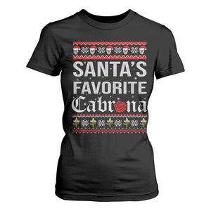 Funny Mexican Ugly Christmas T Shirt For Women Santa's Favorite Cabrona Xmas Party Gift TS02 Black Print Your Wear