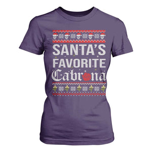 Funny Mexican Ugly Christmas T Shirt For Women Santa's Favorite Cabrona Xmas Party Gift TS02 Purple Print Your Wear