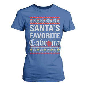 Funny Mexican Ugly Christmas T Shirt For Women Santa's Favorite Cabrona Xmas Party Gift TS02 Royal Blue Print Your Wear