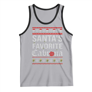 Funny Mexican Ugly Christmas Tank Top Santa's Favorite Cabrona Xmas Party Gift TS02 Athletic Heather Black Print Your Wear