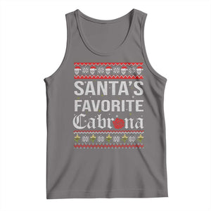 Funny Mexican Ugly Christmas Tank Top Santa's Favorite Cabrona Xmas Party Gift TS02 Deep Heather Print Your Wear